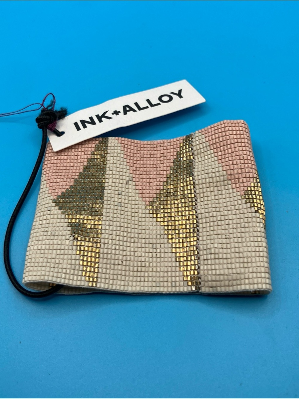 ALLOY Blush, Gold & Cream Beaded Wristlet